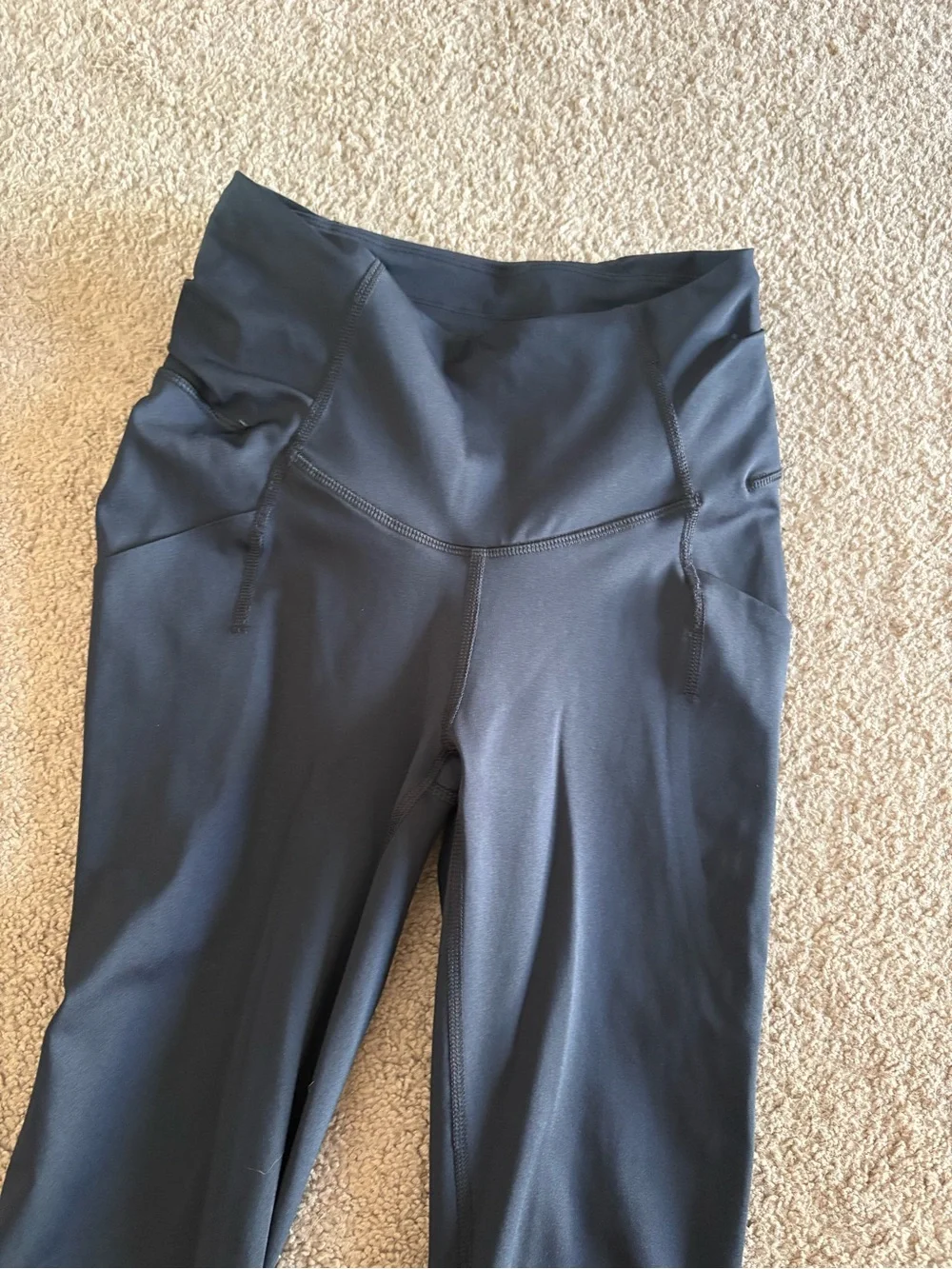 Free People High-Waist Black Leggings with Side Pockets